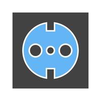 Socket Glyph Blue and Black Icon vector