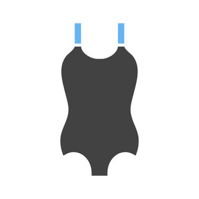 Swimming Vest Glyph Blue and Black Icon