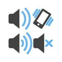 Audio Profiles Glyph Blue and Black Icon vector