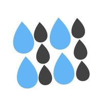 lluvia ligera glifo icono azul y negro vector