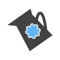 Watering Plants Glyph Blue and Black Icon vector