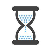 Hourglass Glyph Blue and Black Icon vector