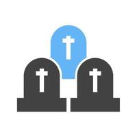 Graveyard Glyph Blue and Black Icon vector