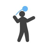 Hammer Throw Glyph Blue and Black Icon vector