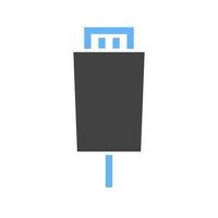 Settings Input HDMI Glyph Blue and Black Icon vector