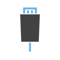 Settings Input HDMI Glyph Blue and Black Icon vector