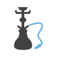 Hookah Glyph Blue and Black Icon vector