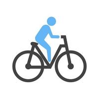 Cycling Glyph Blue and Black Icon vector