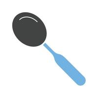 Spoon Glyph Blue and Black Icon vector