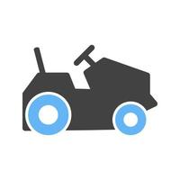 vehículos agrícolas glifo icono azul y negro vector