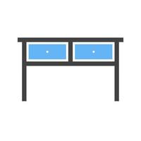 Table with Drawers I Glyph Blue and Black Icon vector