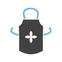 Apron Glyph Blue and Black Icon vector