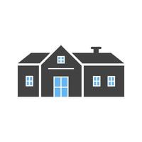 Family Home Glyph Blue and Black Icon vector