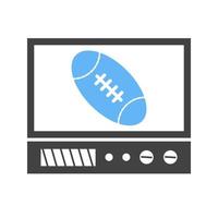 Rugby Match Glyph Blue and Black Icon vector