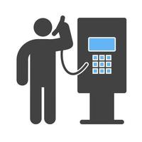 Payphone Glyph Blue and Black Icon vector