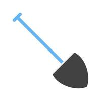 Shovel Glyph Blue and Black Icon vector