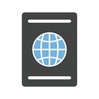 informe global glifo icono azul y negro vector