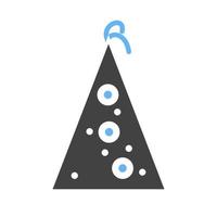 Party Hat I Glyph Blue and Black Icon vector