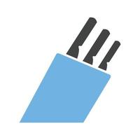 Knives Glyph Blue and Black Icon vector