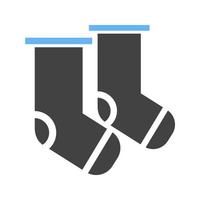 Socks Glyph Blue and Black Icon vector