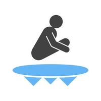 Trampoline Glyph Blue and Black Icon vector