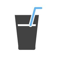 Soft drink Glyph Blue and Black Icon vector