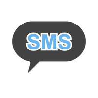 SMS Bubble Glyph Blue and Black Icon vector