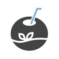 bebida de hierbas glifo icono azul y negro vector