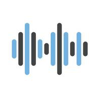 Music Indicator II Glyph Blue and Black Icon vector