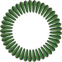 Round frame with vertical cucumber. Isolated wreath on white background for your design vector