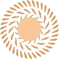Carrot decoration with space for your text inside. Vector image design for any of your ideas.