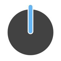 Power button Glyph Blue and Black Icon vector