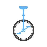 ciclo de circo glifo icono azul y negro vector