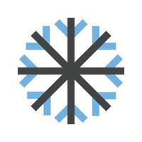 Snowflake Glyph Blue and Black Icon vector