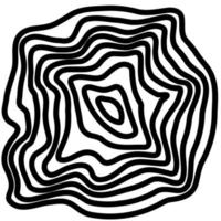 Hypnotic shape of black lines on white background vector