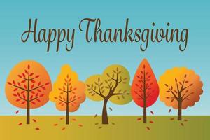 Happy Thanksgiving graphic with autumn trees vector