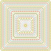 embroidery stitch concentric squares pattern vector