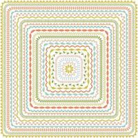 embroidery stitch concentric squares pattern vector