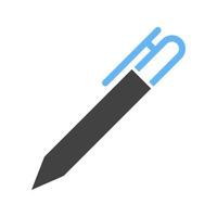 Fountain Pen Glyph Blue and Black Icon vector