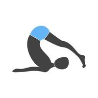 Plow Pose Glyph Blue and Black Icon vector