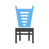 silla de la sala de conferencias glifo icono azul y negro vector