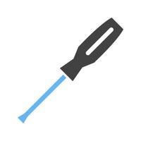 Screwdriver Glyph Blue and Black Icon vector