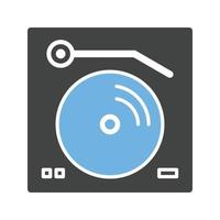 Turntable Glyph Blue and Black Icon vector