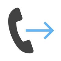 Call forwarding Glyph Blue and Black Icon vector