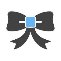 Ribbon Glyph Blue and Black Icon vector