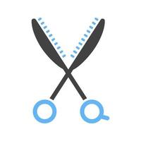 Scissors IV Glyph Blue and Black Icon vector