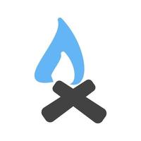 Fire Glyph Blue and Black Icon vector