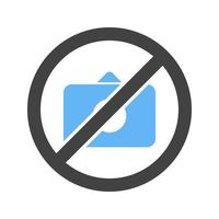 No Pictures Glyph Blue and Black Icon vector