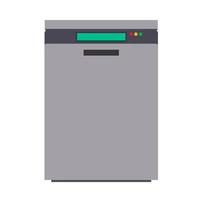 Dishwasher technology domestic flat housework vector kitchen icon. Clean water machine appliance equipment