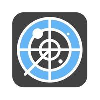 Radar Glyph Blue and Black Icon vector